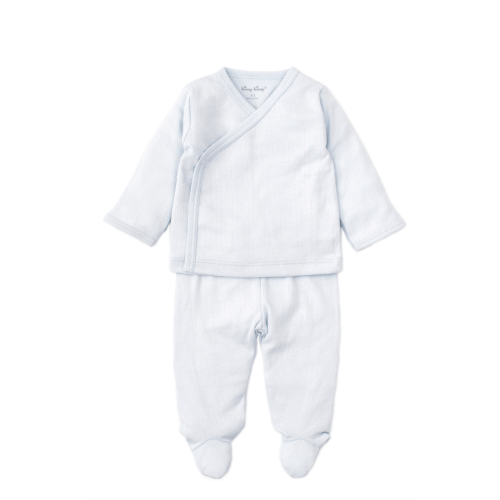 Blue Kissy Pointelle Cross Tee and Pant Set