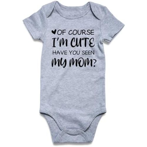 UNIFACO Unisex Baby Funny Saying Outfit Short and Long Sleeve Bodysuits Romper 0-18M