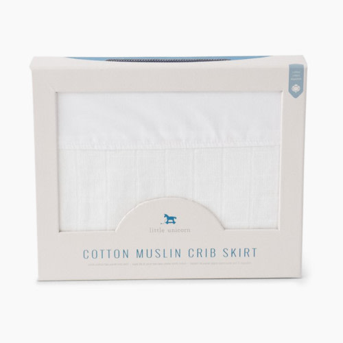 Little Unicorn Cotton Muslin Crib Skirt - White