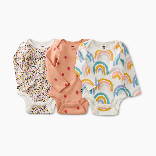 Tea Collection Bodysuit Three-Pack - Little Strawberries, 0-3 Months
