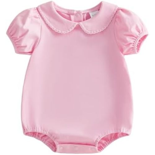 Balaflyie Mameluco de burbujas para bebé niño y niña de algodón con cuello de gran tamaño, camiseta mameluco para bebé