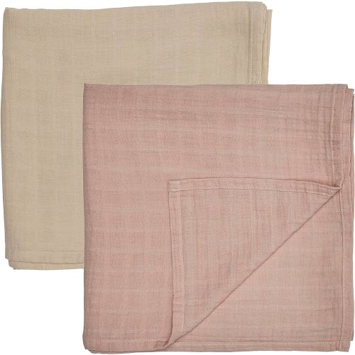 Denmark - Muslin Swaddle Blankets – 100% Organic Cotton Super Soft Baby Swaddle – Ideal Receiving Blanket for Baby Boy and Girl – 47’’ x 47’’ (Fog/Blush)