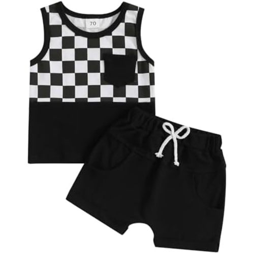 Toddler Baby Boy Summer Outfit Sleeveless T Shirt Top Casual Shorts Set Infant Newborn Clothes 6 12 18 24 Month 2T