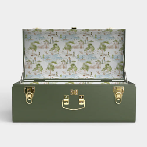 Petite Trunk - Green - Heritage Hunt / Embroidery