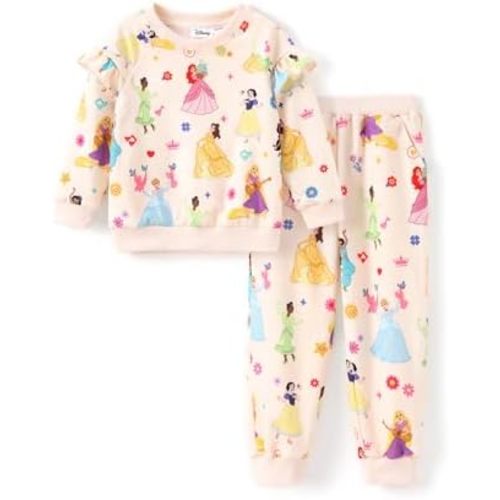 Disney Frozen Toddler Girl Outfits Long Sleeve Shirt and Pocket Pant Clothing Sets Fall Casual Pullover Dailywear