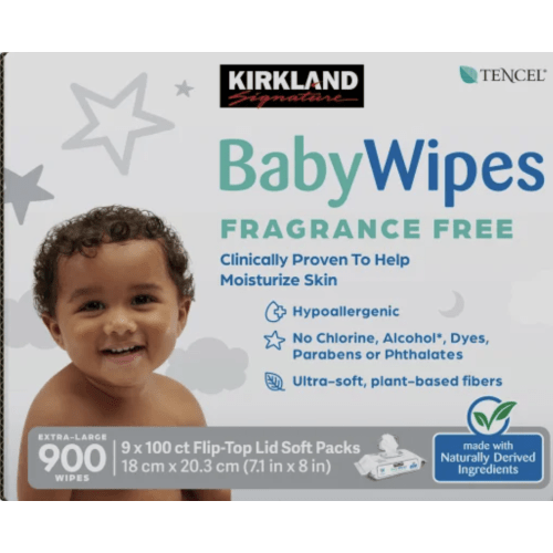Kirkland Signature Baby Wipes Fragrance Free, 900-count