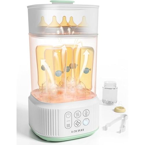 Bottle Sterilizer and Dryer | Esterilizador de Biberones, HAUTURE Baby Bottle Sanitizer and Dryer, Faster Drying Compact Electric Steam Sterilizer for Baby Bottles, Pacifiers, Breast Pump Accessories