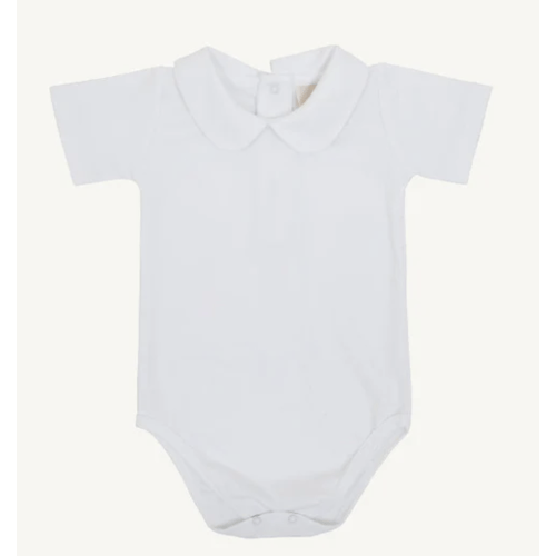 Peter Pan Collar Shirt & Onesie (Short Sleeve Pima) - Worth Avenue Whi