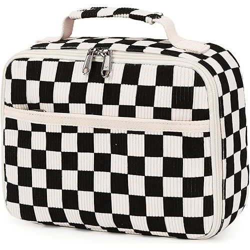 Bluboon Kids Girls Lunch Bag Insulated Lunch Box for school Corduroy Lunch Cooler Organizer School Kids Lunch Tote