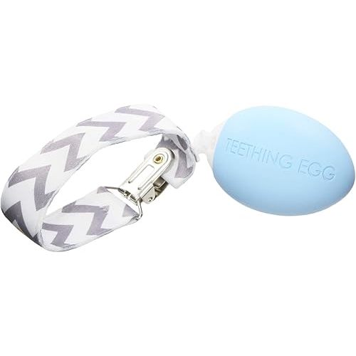 The Official Teething Egg Baby Teether - Infant Development Toys, Teether for 3, 4, 6, 12 Up to 18 Months Old Boy or Girl, Sensory Toys, A Baby Registry Must Have, Blue