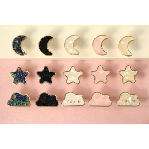 Star Moon clouds Cabinet Knobs, Nursery room knobs Drawer handle pull Wardrobe closet handle Pulls, laser engraved Dresser Knobs Handles