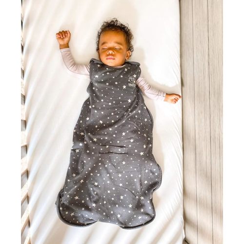 Woolino 4 Season Ultimate Baby Sleep Sack – Merino Wool Baby Sleep Bag, Organic Cotton, Temperature Regulating Wearable Blanket, Adjustable Sleep Sack 2–24 Months, All Season - Star Gray
