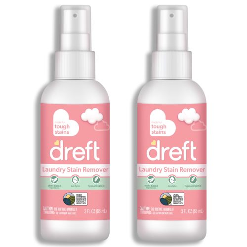 Dreft Stain Remover for Baby Clothes, Fragrance Free and Hypoallergenic Baby Stain Remover Spray, Travel Size Stain Treater, 3 Fl Oz ( Pack of 2)