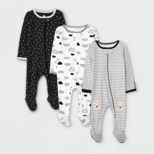 Baby 3pk Sleep N' Play - Cloud Island™ Black/white (3-6 month)