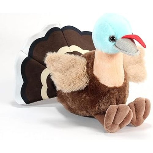 The Petting Zoo Turkey Stuffed Animal Plushie, Gifts for Kids, Wild Onez Wildlife Animals, Turkey Plush Toy 9 inches