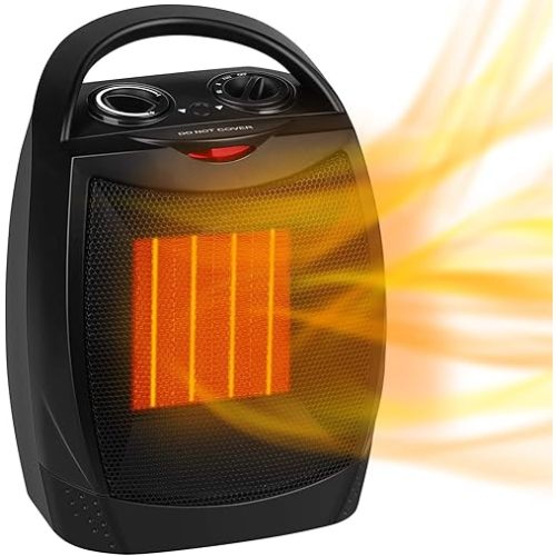GiveBest Portable Electric Space Heater, 1500W/750W Ceramic Heater with Thermostat, Heat Up 200 Square Feet in Minutes, Safe and Quiet for Office Room Desk Indoor Use