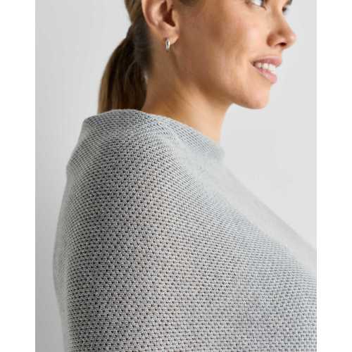 Lightweight Cotton Cashmere Nursing Shawl in Heather Grey