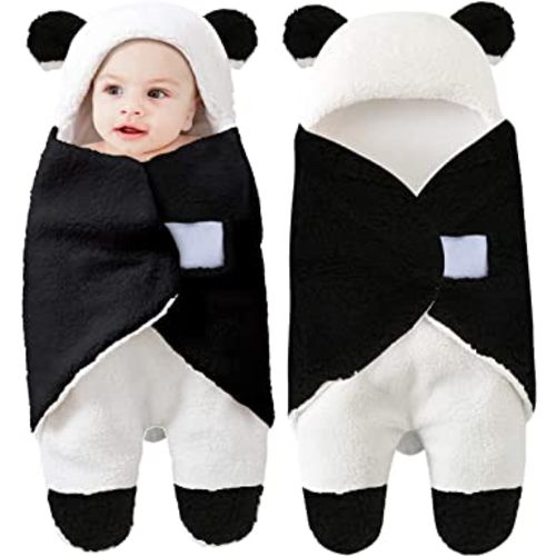 Baby Hooded Swaddle Blanket, Yinuoday Newborn Baby Receiving Blanket Fleece Swaddle Sleeping Bag Sack for Baby Boys and Girls