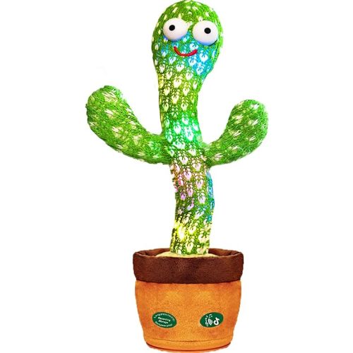 Talking Cactus Toy with LED 120 English Songs, Singing Musical Toy, Tummy Time Toy Baby Mimicking Repeats What You Say (Audio Recording & Retelling)