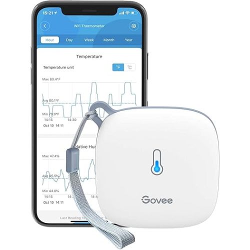 Govee WiFi Thermometer Hygrometer H5179, Smart Humidity Temperature Sensor with App Notification Alert, 2 Years Data Storage Export, Remote Monitor for Room Greenhouse Incubator Wine Cellar