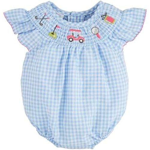 9m Mud Pie baby-girls Children's Smocked Golf Bubble