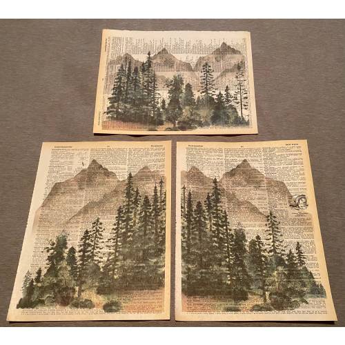 Mountain themed dictionary prints