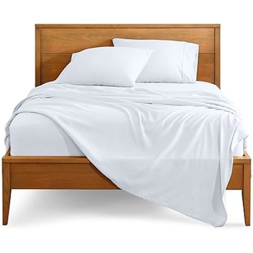 Bare Home Full Sheet Set - Luxury 1800 Ultra-Soft Microfiber Full Bed Sheets - Double Brushed - Deep Pockets - Easy Fit - 4 Piece Set - Bedding Sheets & Pillowcases (Full, White)