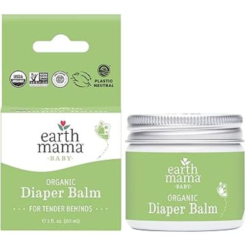 Earth Mama Organic Diaper Balm 2-Ounce | Diaper Cream for Baby | EWG Verified, Petroleum & Artificial Fragrance-Free with Calendula for Sensitive Skin