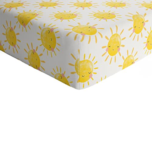 Little Sleepies Fitted Crib Sheet - Buttery Soft Viscose Derived from Bamboo Crib Sheets, Toddler Bed Sheet, Standard Crib Mattress Sheet, Super Stretchy, Fully Elasticized, Sunshine