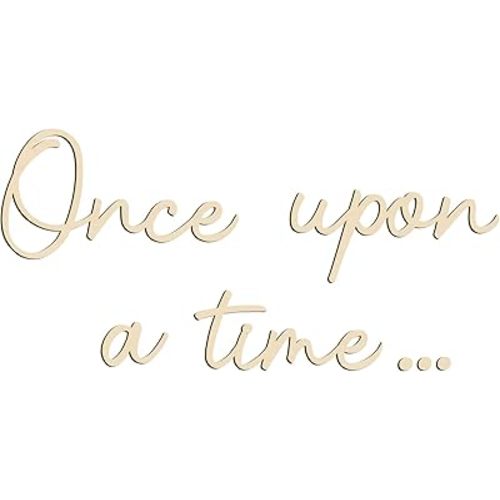 JarThenaAMCS Once Upon a Time Wooden Sign Reading Corner Sign Rustic Nursery Wall Decor for Kids Bedroom Bookshelf Home Decor Birthday DIY Crafts Baby Gift, Natural Wood Color