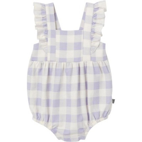Modern Moments™ by Gerber Baby Girls' Romper, Purple Gingham, 6-9 Months