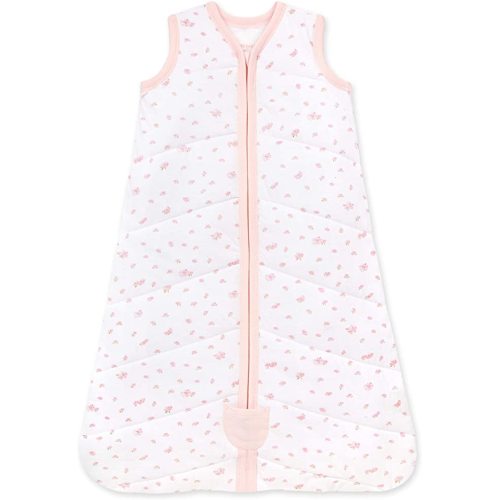 Burt's Bees Baby Unisex-Baby Beekeeper Wearable Blanket, 100% Organic Cotton, Swaddle Transition Sleeping Bag - Quilted Butterfly Garden