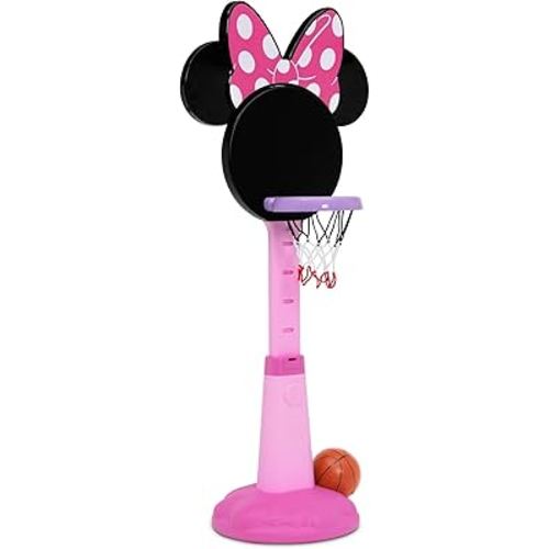 Minnie Mouse Plastic Basketball Set by Delta Children – Includes Basketball Hoop, 1 Basketball and Ball Pump