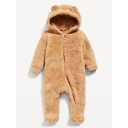 Hooded Critter Footed Sherpa One-Piece for Baby | Old Navy