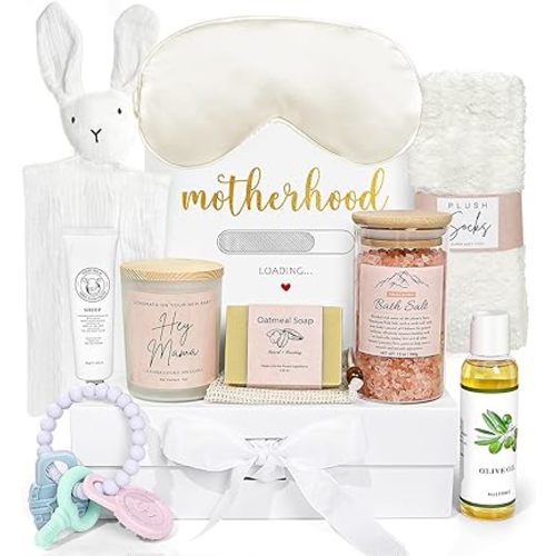 New Mom Gifts, 11PCS New Mom Care Package After Baby, Baby Shower Gifts for Mommy To Be, Gift For Expecting Mother, Pregnancy Gift Basket Essentials, First Time Mothers Day Birthday Gifts for Women