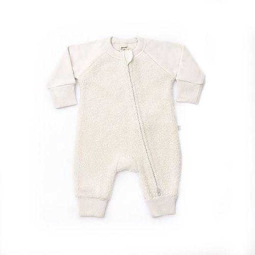 Goumikids Faux Shearling Organic Cotton Bunting One-piece - Spruce 18-24m