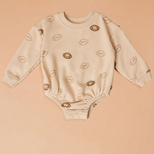Vintage Footballs Bubble by Mud Pie in Brown | Tullabee