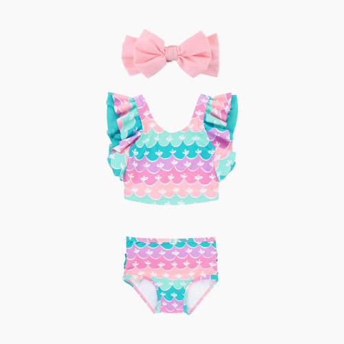 Rufflebutts Butterfly Tankini & Headband Set - Multi-Color, 03-06 M