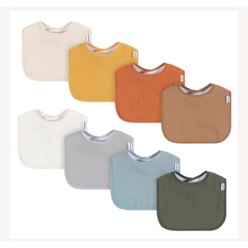 8-Pack Baby Neutral Warm Shades Muslin Drooling Bibs – Gerber Childrenswear