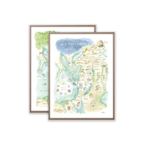 "Bible Story Watercolor Maps" Set