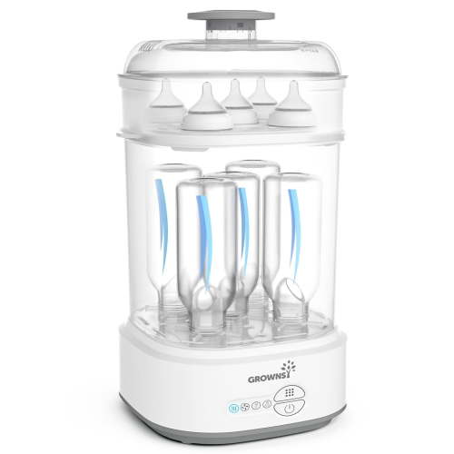 Grownsy Bottle Sterilizer and Dryer for Baby Bottles, Electric Steam Sterilization Machine,Pacifiers, Pump Parts,Toys White