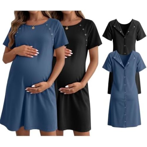 Huukeay 2 Pack Labor and Delivery Hospital Gown