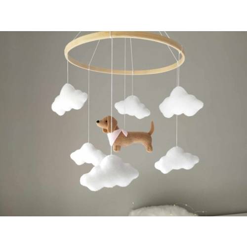 Dog Baby Mobile, Dachshund Mobile Nursery, Dachshund Mobile, Baby Mobile Girl, Puppy Cot Mobile, Dachshund Nursery Decor, Baby Gift - Etsy