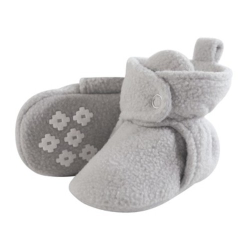 Little Treasure Baby and Toddler Cozy Fleece Booties, Light Gray, Size: 0-6 months