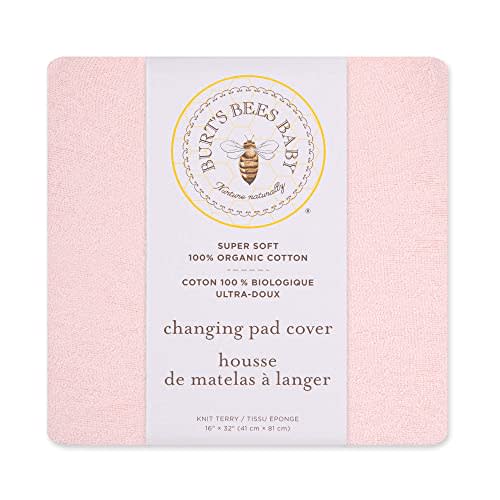 Burt's Bees Baby Unisex Baby Gift Set - Crib Sheet, Changing Pad Cover & Burp Cloths, 100% Organic Cotton Essentials Bundle