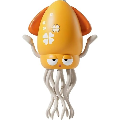 Dancing Octopus Toy，Electric Dancing Octopus Toy， Dancing Squid Toys，Automatic Obstacle Avoidance Sensor Toys, Upright & Crawling Two Modes, LED Lights & Music, USB Rechargeable (Yellow+Fishing Rod)