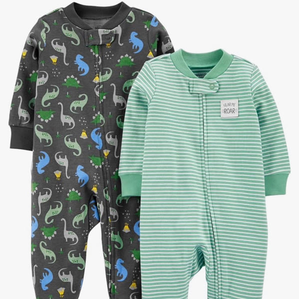 Simple Joys by Carter's baby-boys 2-way Zip Thermal Footed Sleep and Play, Pack of 2