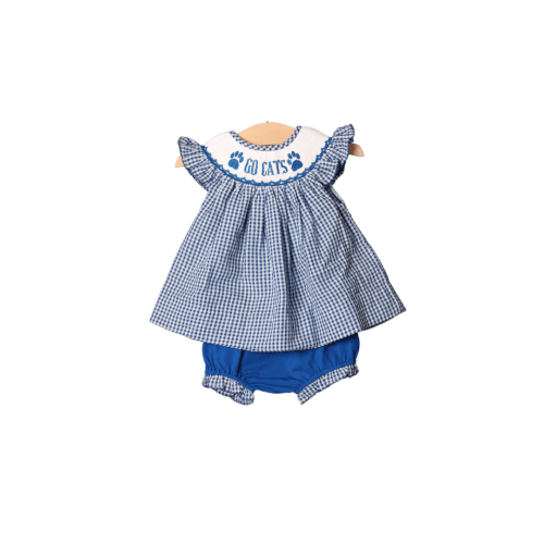 Smocked Go Cats Blue Bishop Set