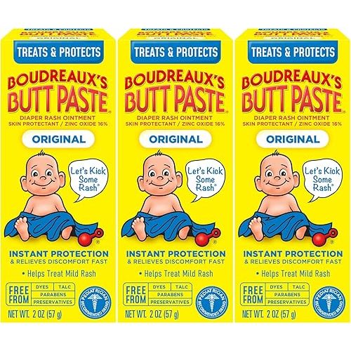 Boudreaux's Butt Paste Original Diaper Rash Cream, 2 Ounce (Pack of 3)