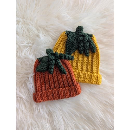 Crocheted Pumpkin Baby Hat